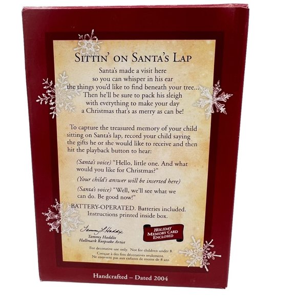 Hallmark Keepsake Ornament Sittin On Santas Lap Record Childs Voice Holiday 2004 - Picture 2 of 9